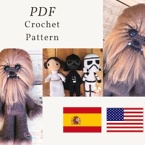 PDF Chewbacca, patrón crochet, Chewbacca patrón, Chewbacca pattern