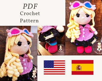 PDF Luna Lovegood, wzór na lalkę szydełkową, wzór amigurumi, samouczek na lalkę szydełkową, wzór na lalkę szydełkową