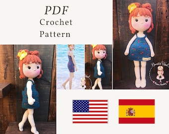 PDF pattern Chaeyoung doll, kpop doll pattern, twice doll, Chaeng doll, patrón crochet
