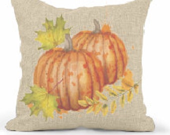 Almohada de calabaza y hojas