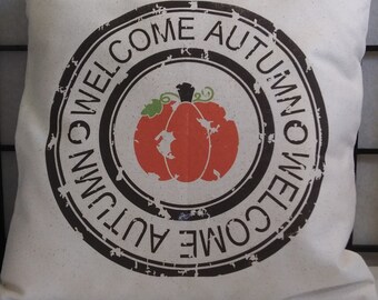 Grunge Fall Pumpkin Pillow