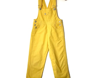 Peto vaquero amarillo para niños de 4/5 años, mono vaquero vintage para niños con tirantes