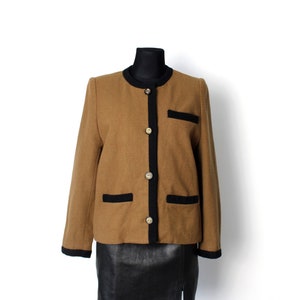 Vintage Brown & Black Jacket, 70&#39;s 80&#39;s  Wool blend Plaid Textured  Blazer Coat Royal Fancy