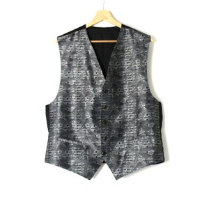 Vintage Men&#39;s Silver Vest, Grey Wedding Waistcoat Steampunk Edwardian Victorian style