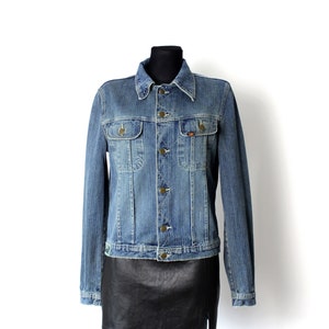 Vintage Lois Denim Jacket, Classic 80&#39;s 90s Blue Faded Distressed Jean Jacket