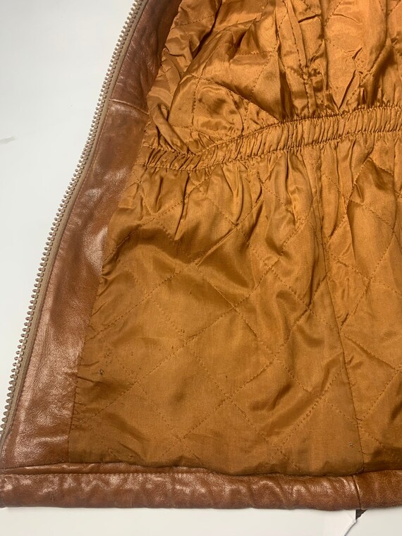 Vintage 70's 80's Camel Brown Genuine Leather Uni… - image 6