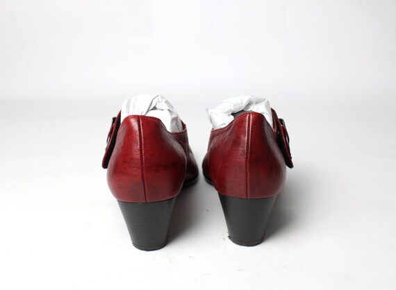 Vintage 80's 90's Gabor Red Leather Mary Janes Ro… - image 3