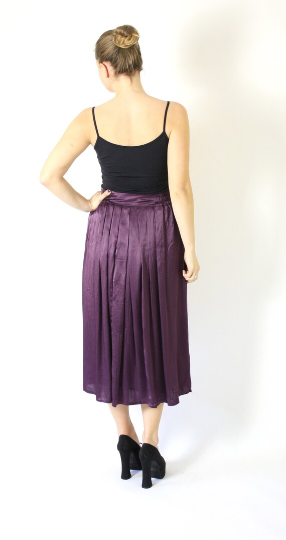 2 piece set vintage pleated dress purple blouse Vintage Purple Micro Pleat Skirt and Top micro pleat skirt 1980/'s skirt purple skirt