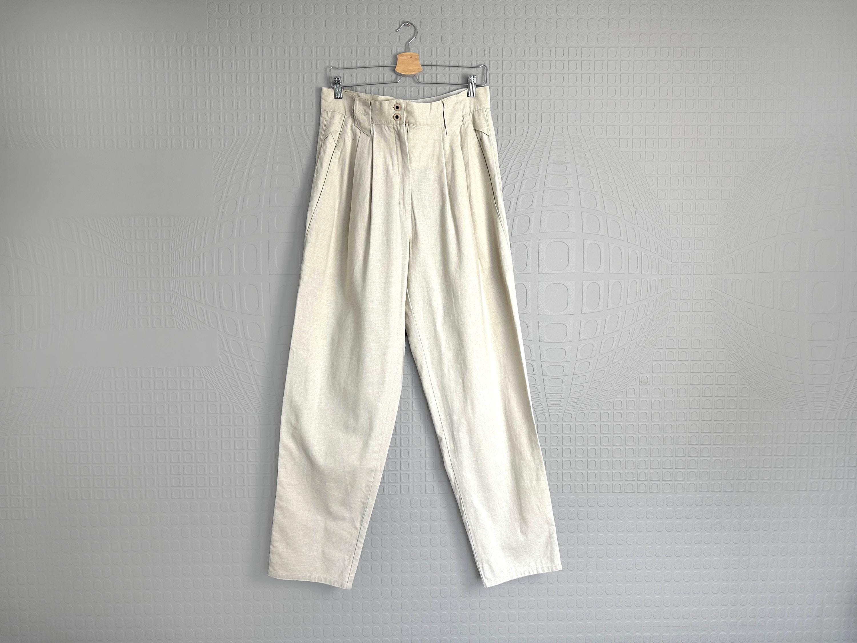 80s Mens Linen Pants - Etsy UK