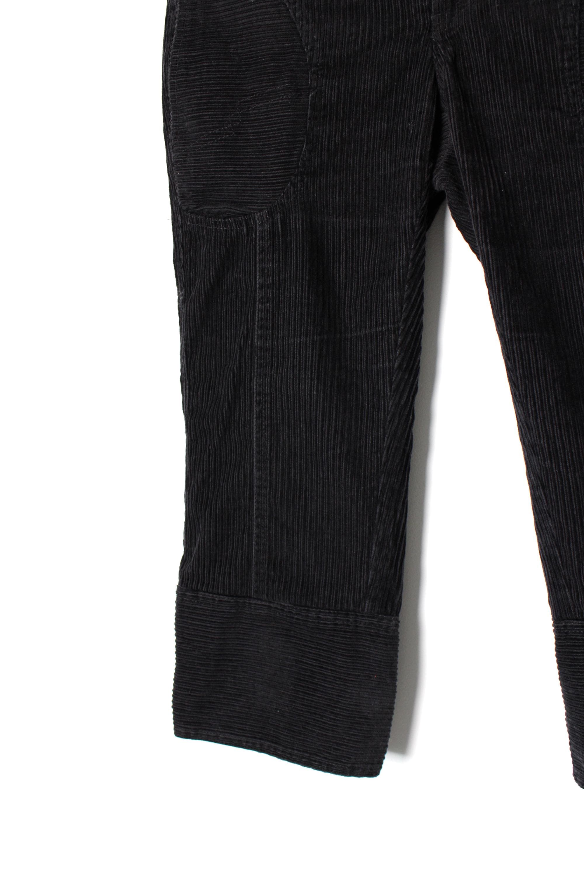 Vintage 90's 00's Black Corduroy Pants, Cotton Knee Pants Low Rise