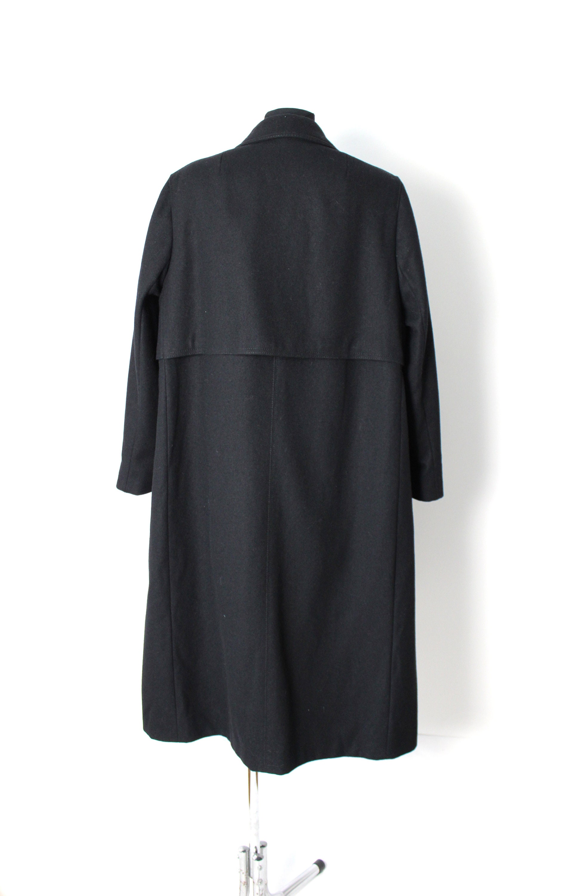 Vintage Wool Loden Coat, 70's 80's Black Trachten Tyrol