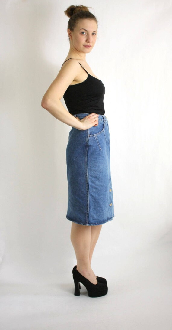 スカート Vintage Vivaldi blue denim pencil skirt Vintage Vivaldi blue denim pencil skirt