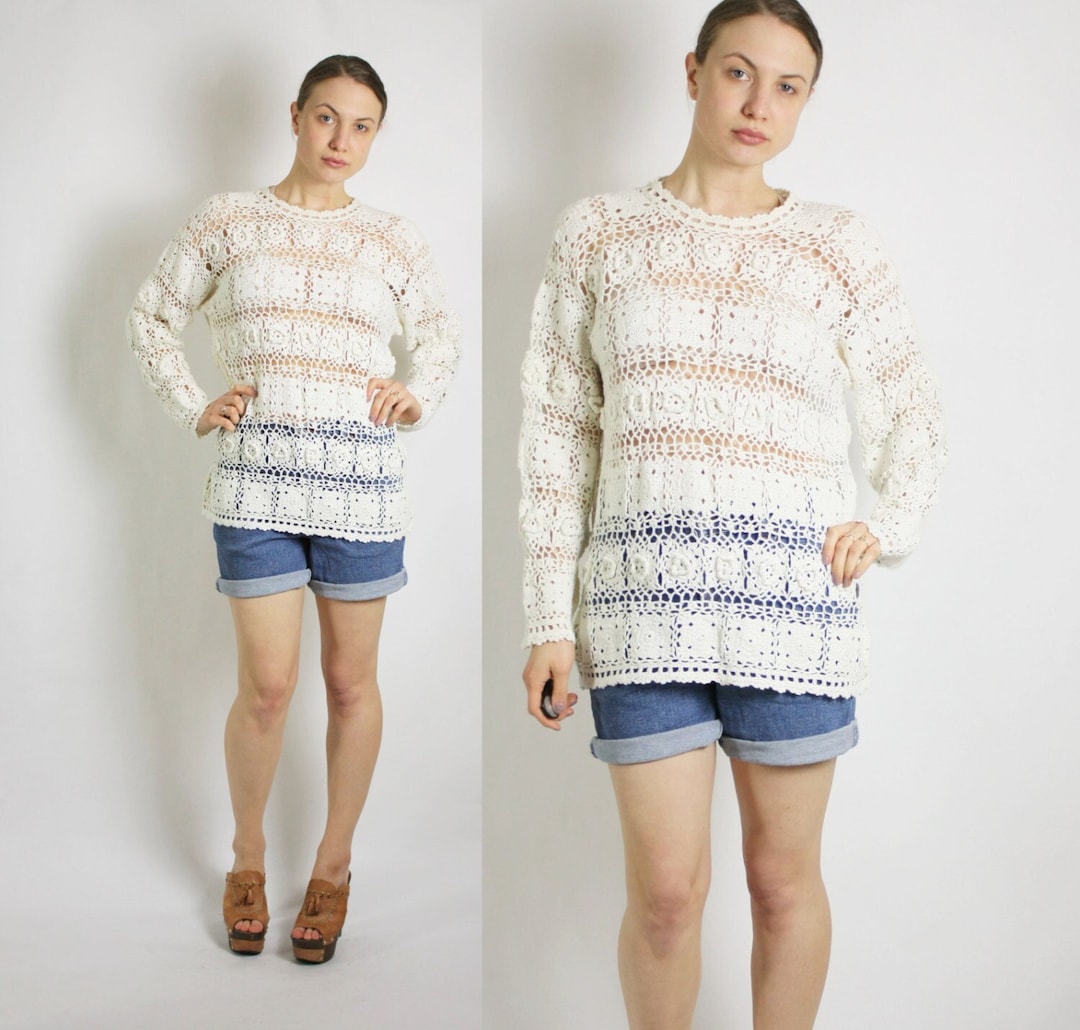 Vintage 90’s crochet white layering top main image 0