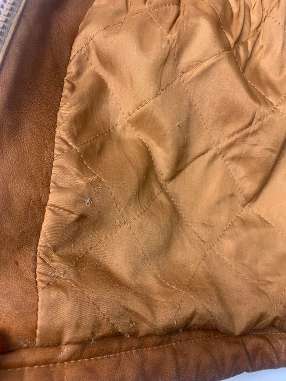 Vintage 70's 80's Camel Brown Genuine Leather Uni… - image 7