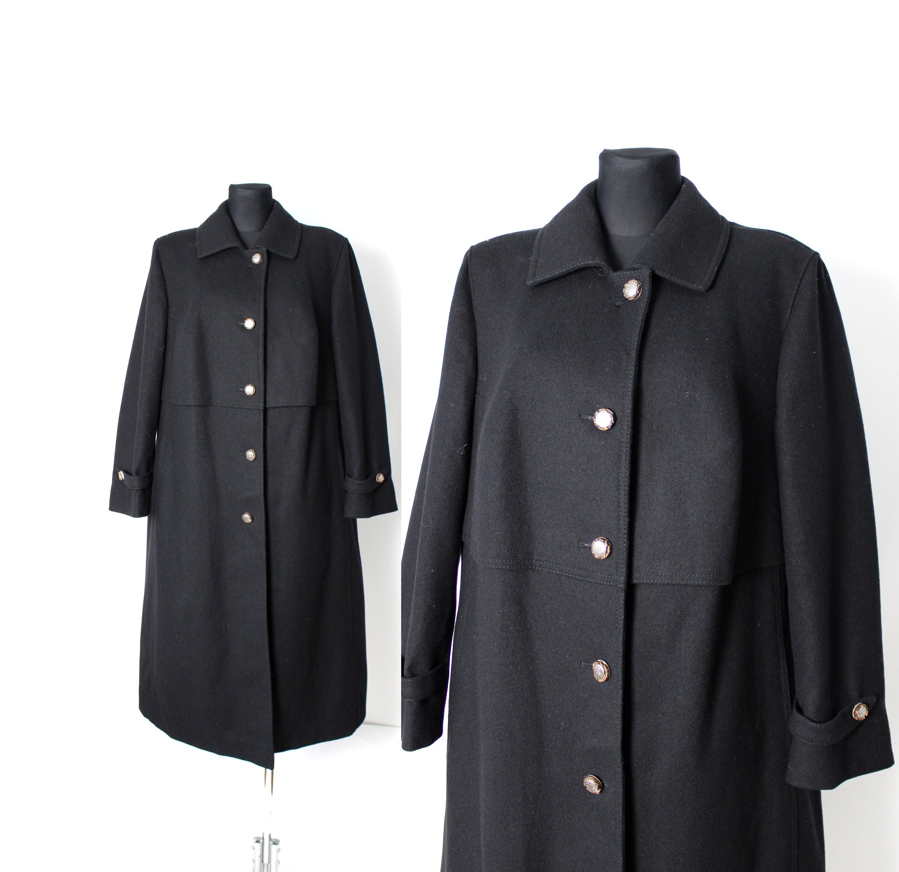 80s Winter Coat, Classic German Vintage Olive Green Wool