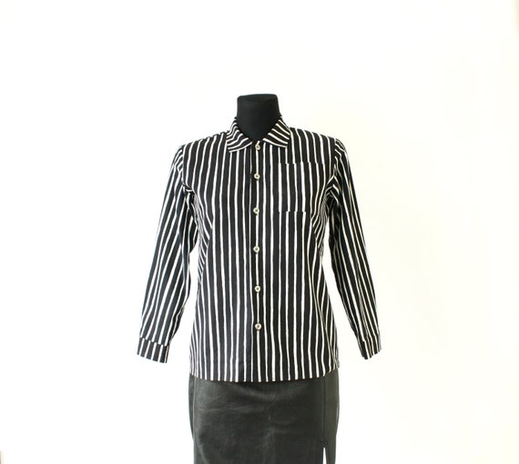 Vintage Marimekko Kids Shirt, 90s Black & White S
