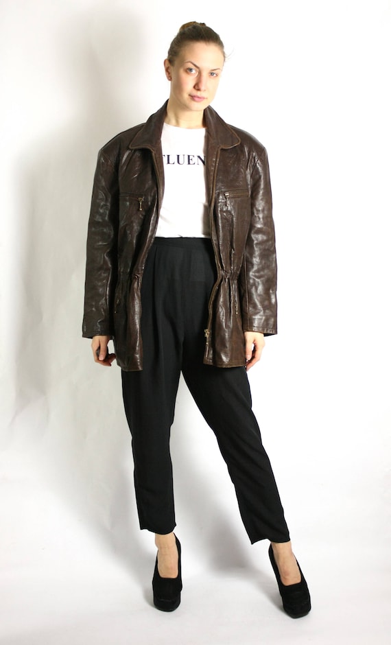 Vintage 70's 80's Peek & Cloppenburg Brown Fitted Biker Vintage 70's 80's Peek & Cloppenburg Brown Fitted Biker