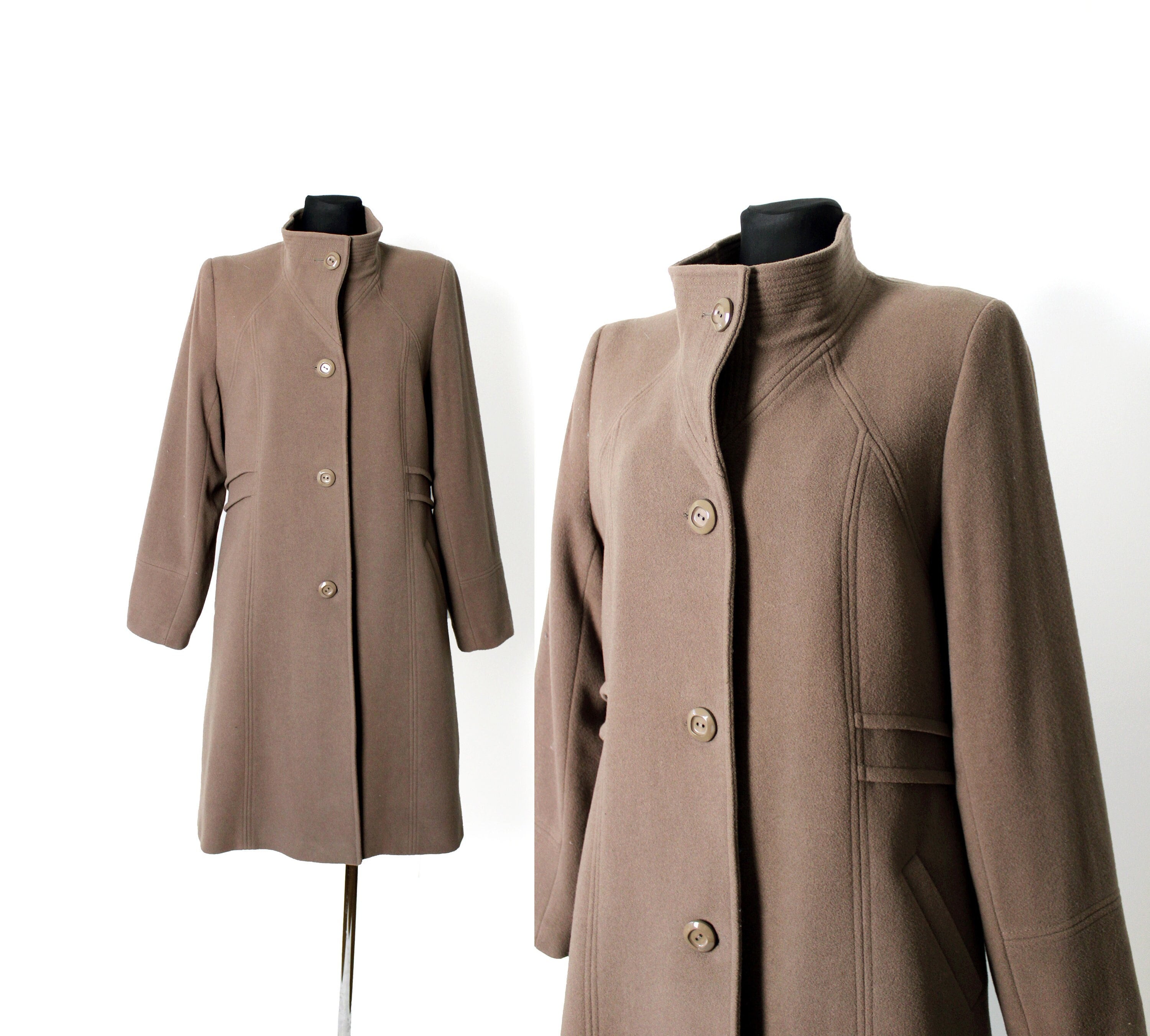 Wool Brown Wool Coat, Vintage 90's Cashmere Blend Single Breasted Wool Coat Jacket Size Large - Etsy Wool Brown Wool Coat, Vintage 90's Cashmere Blend Single Breasted Wool Coat Jacket Size Large - Etsy