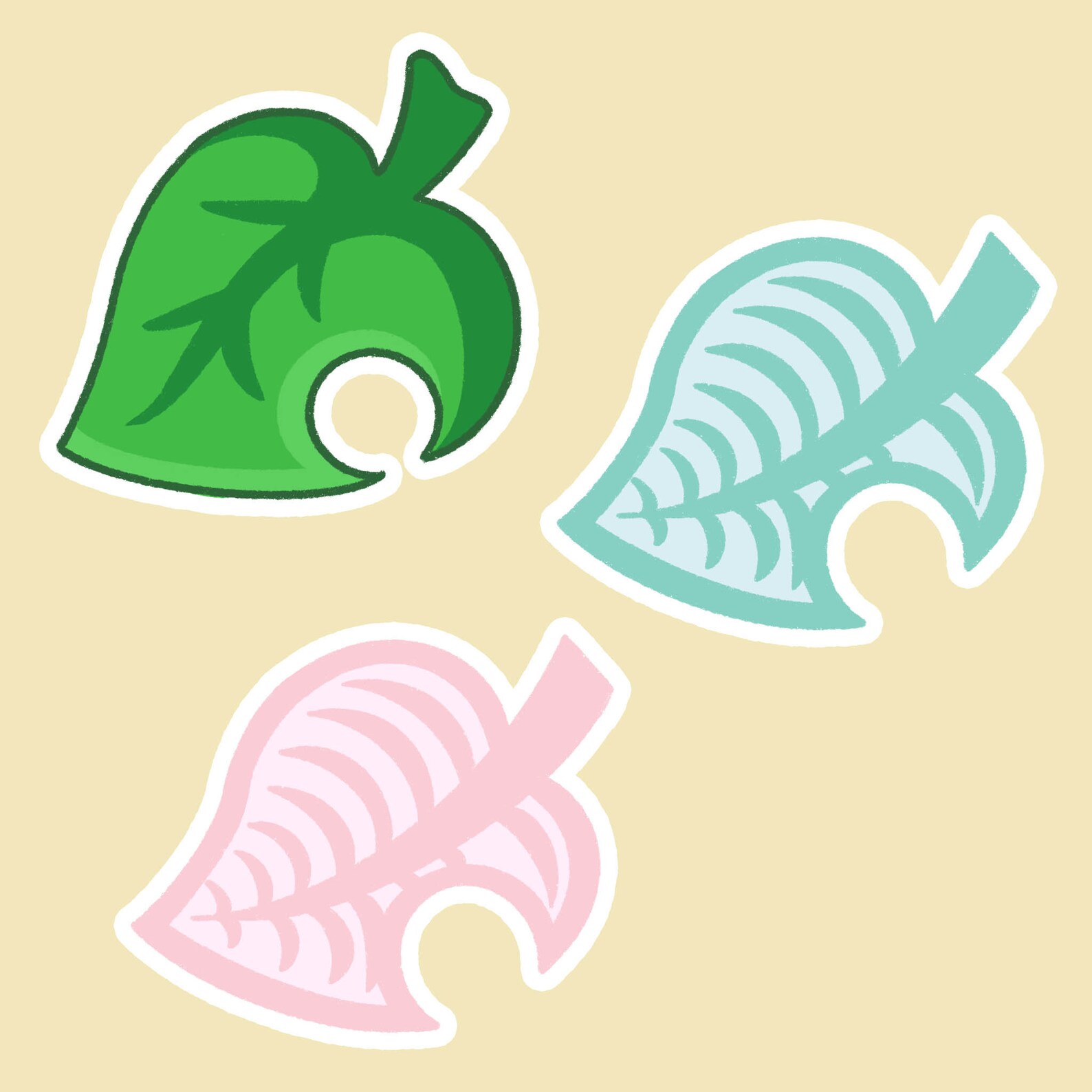 Animal Crossing Nook Inc. Leaf 3-Pack ACNH Vinyl Sticker | Etsy