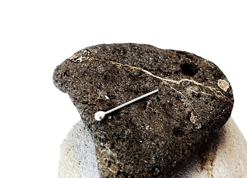 Nose Stud Sterling Silver Nostril Screw 2mm Ball 20 Etsy