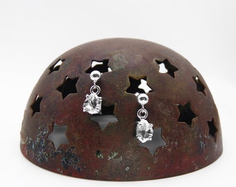 Herkimer Diamond Stud Earrings In Sterling Silver - Double Terminated Quartz - Dangle Earrings