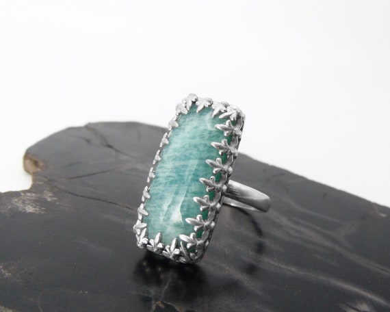 Amazonite Ring in Sterling Silver - US Size 6.5 (6 1/2)