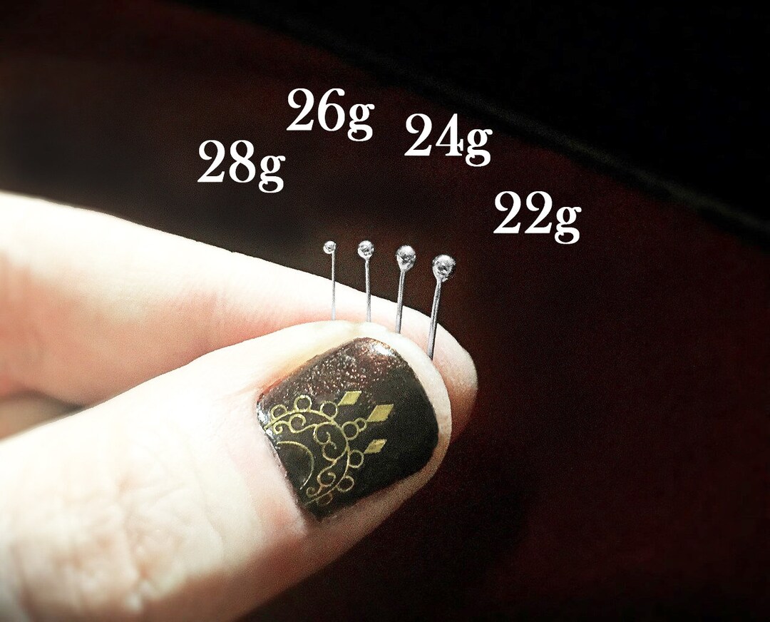 SOLID 14k WHITE Gold Ball Nose Stud Micro Ball Nose Stud in 22 Gauge 24 Gauge 26 Gauge 28 Gauge