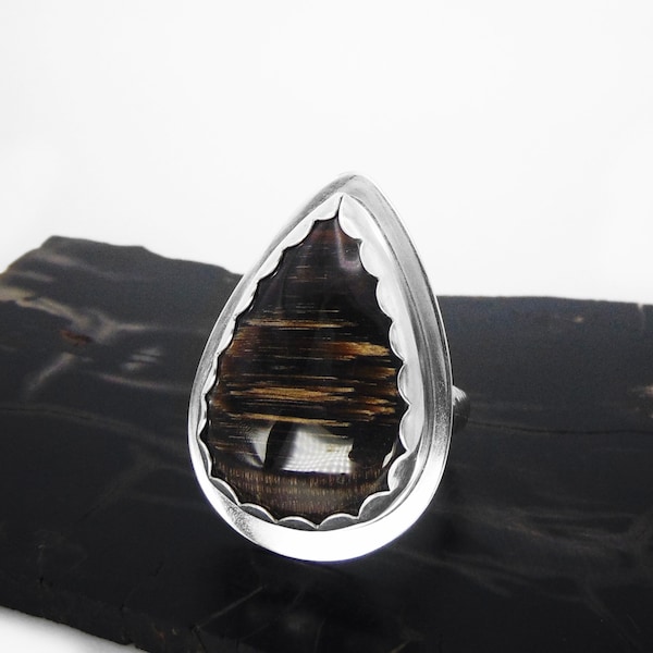 Petrified Wood Ring - Etsy