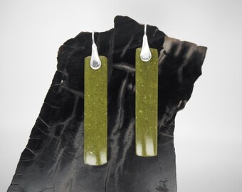 African Jade Earrings Sterling Silver - Dangle Earrings - Jade Jewelry