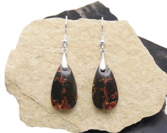 Kolczyki Cherry Creek Jasper w srebrze próby 925 - kolczyki wiszące