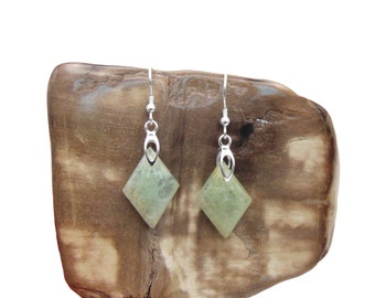 Milky Aquamarine Earrings In Sterling Silver