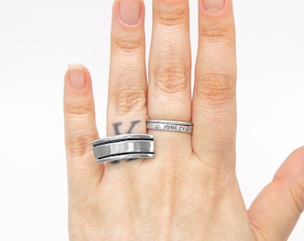 Vintage Sterling Silver Ring - Mexican Silver - Modernist Taxco Midcentury Jewelry - US Size 8 - Upcycled Vintage Cufflinks