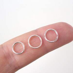 Nose Ring / Tragus / Septum - 20 Gauge - Sterling Silver Nose Ring - Solid Sterling Continuous / Seamless Ring / Hoop - 5mm to 9.5mm