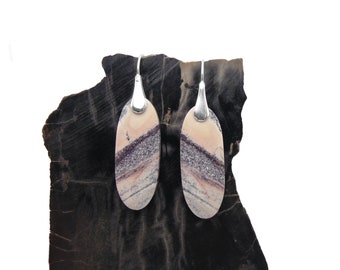 Porcelain Jasper Earrings in Sterling Silver - Dangle Earrings