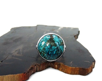 Turquoise Ring in Sterling Silver - US Size 6