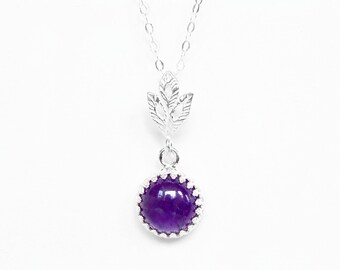 Sale - COMES WITH CHAIN - Amethyst Necklace in Sterling Silver - Sterling Silver Amethyst Necklace