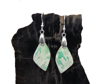 Variscite Earrings in Sterling Silver - Dangle Earrings - Mint Green Variscite Drop Earrings