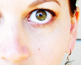 Micro Ball Nose Stud - SOLID Sterling Silver 1mm Ball - 22 Gauge or 24 Gauge or 26 Gauge 28 Gauge - Nose Ring - Nostril Screw - .8 - 1.5mm