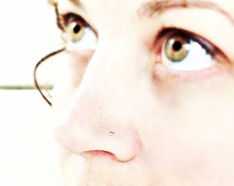 SOLID Sterling Silver Nose Stud - 2mm Dome - 22 Gauge or 20 Gauge - Nose Ring - Nostril Screw