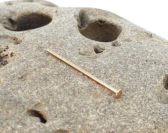 SOLID 14K or 18k Yellow Gold Micro Disk Nose Stud - Approx 1mm Flat Disk - 24 Gauge - Nose Ring - Teeny Tiny Nostril Screw - Nose Pin