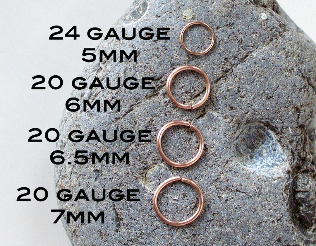 18g Nose 6mm 20g Nose Ring SOLID 14k Rose Gold Nose Ring 18 Gauge