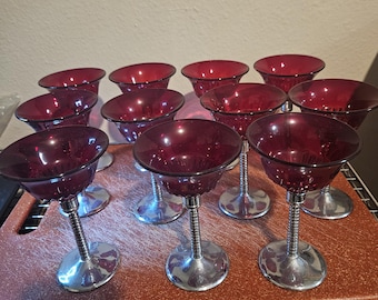 Ruby Red Cocktail Glasses