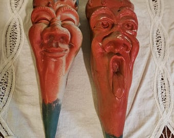 Chalkware Anthropormorphic Peppers