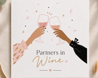 Weinpartner-Karte | Geburtstagskarte für die beste Freundin | Karte für Weinliebhaber | Karte für die beste Freundin | Lustige Freundschaftskarte | Geburtstagskarte für die Freundin
