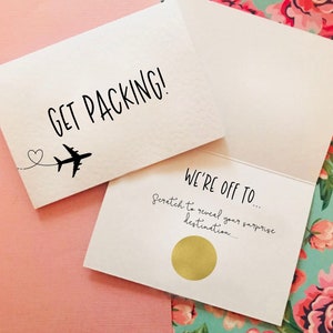 Get Packing Holiday Scratch off Reveal Card/ We're going to Destination