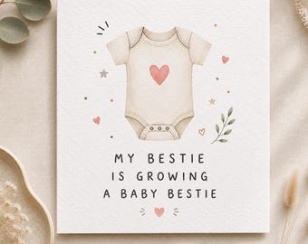 Schwangerschaftskarte für die beste Freundin: Glückwunschkarte zur Babyparty (15 x 15 cm)