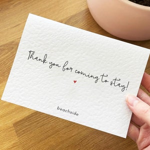 Hôte B&B personnalisé Merci pour votre venue/carte de visite/AirBnB/hôtel