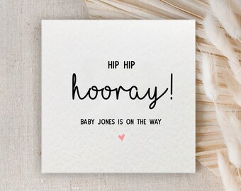 Pregnancy Announcement Card Hip Hooray, Baby On The Way Card