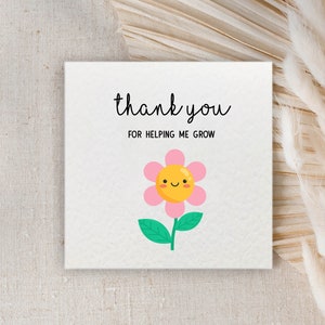 Carte de remerciement pour professeur/Merci de m'avoir aidé à grandir