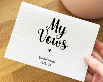 My Vow cards/wedding reading/personalised vows